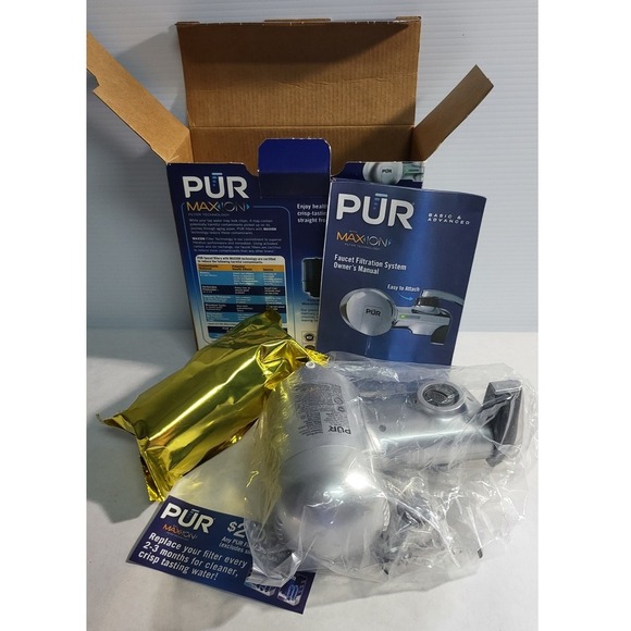 PUR Maxion Faucet Water Filter Filtration Reduces 99% Lead Silver Model PFM300V - Picture 5 of 6